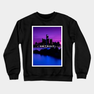 Detroit Skyline 313 Michigan Vintage Pride Crewneck Sweatshirt